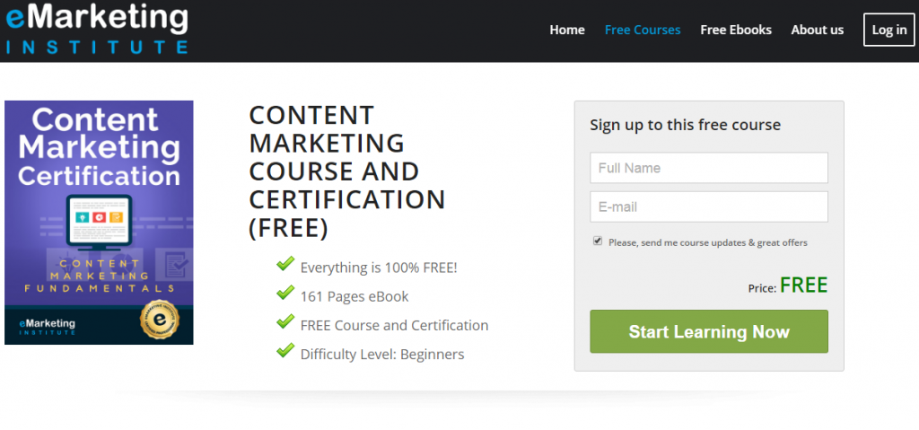 8 - Free Content Marketing Certification Course