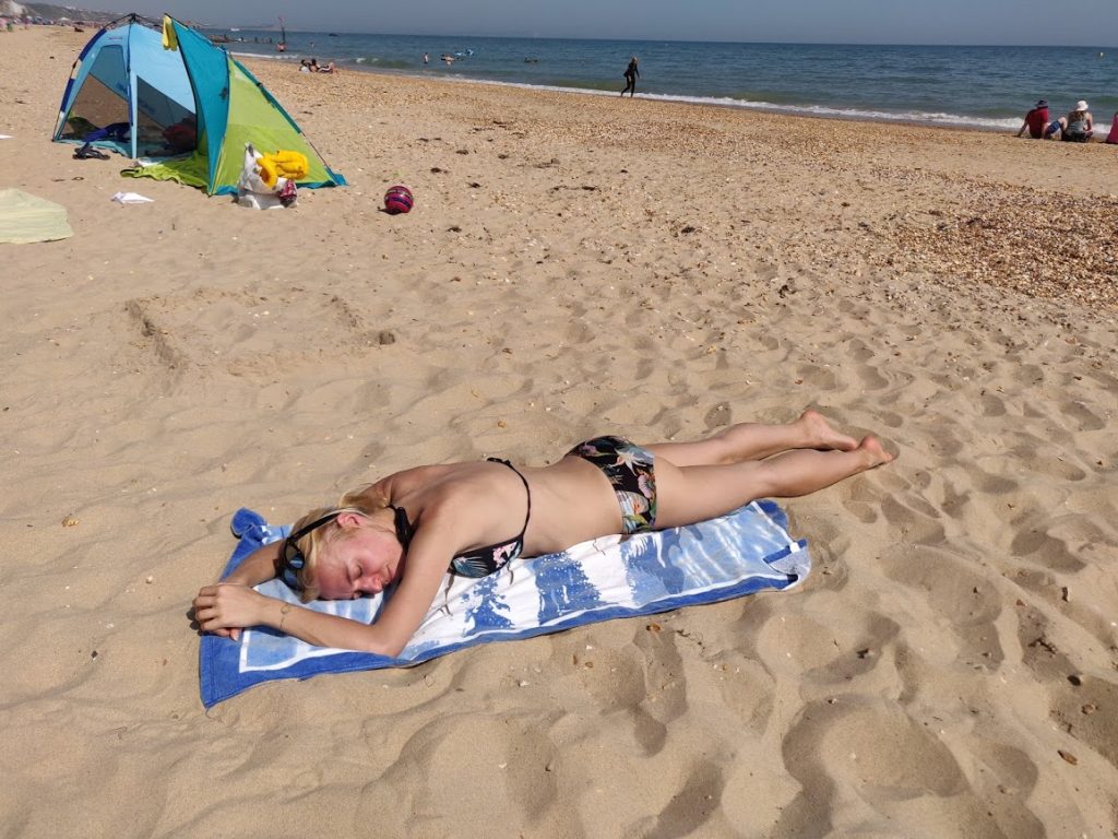 Emilia on the beach