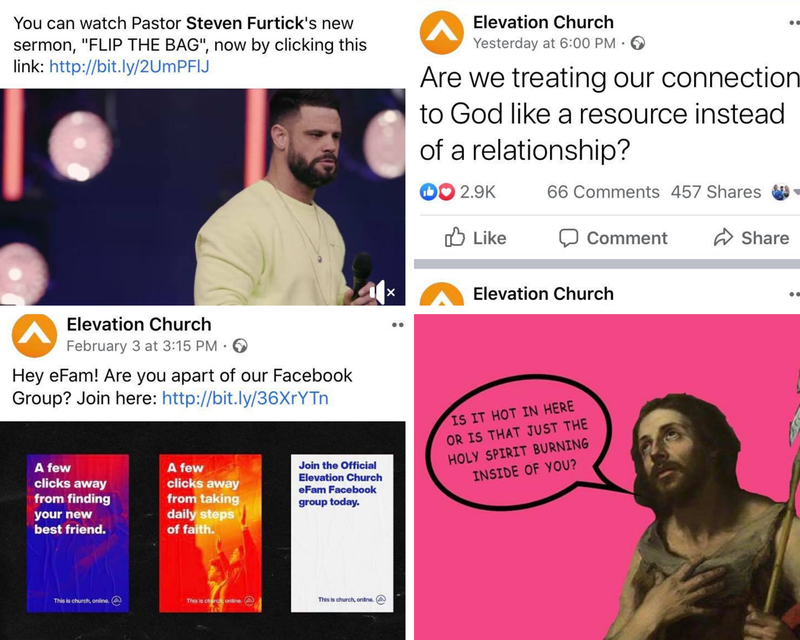 Examples of Elevation Church social media