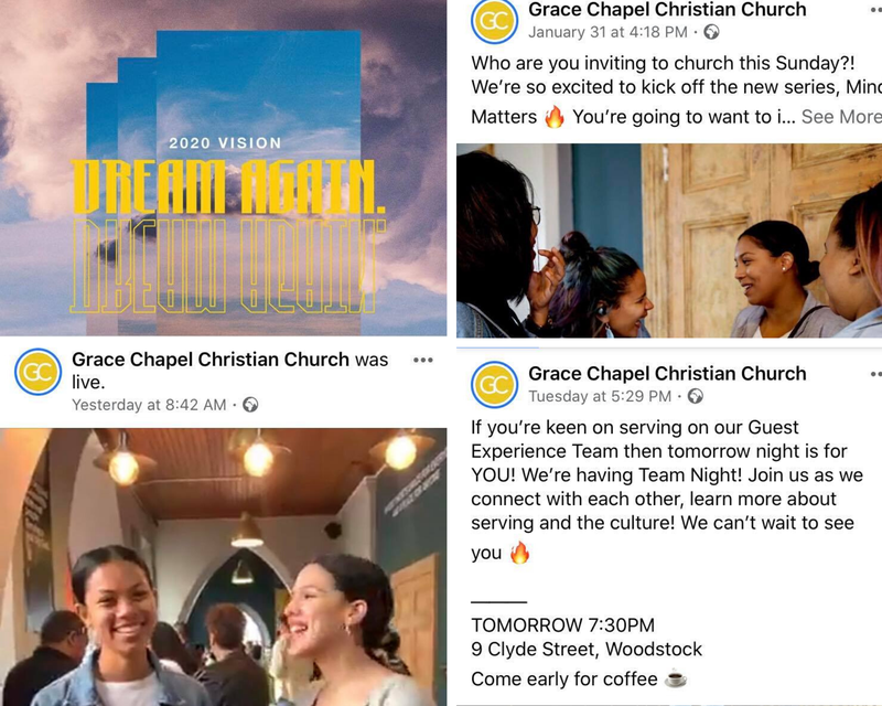 Example of Grace Chapel social media