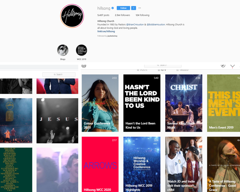 examples of hillsong social media