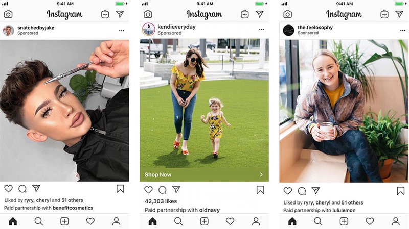 Instagram Image posts with different profiles
