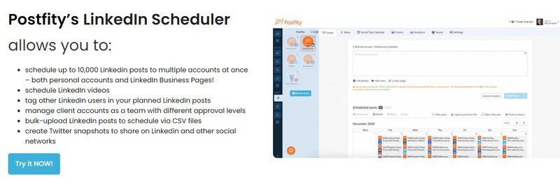 Postfity LinkedIn scheduler