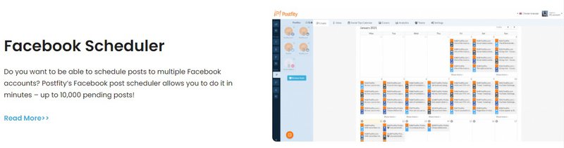 Postfity Facebook Scheduler Tailwind alternative