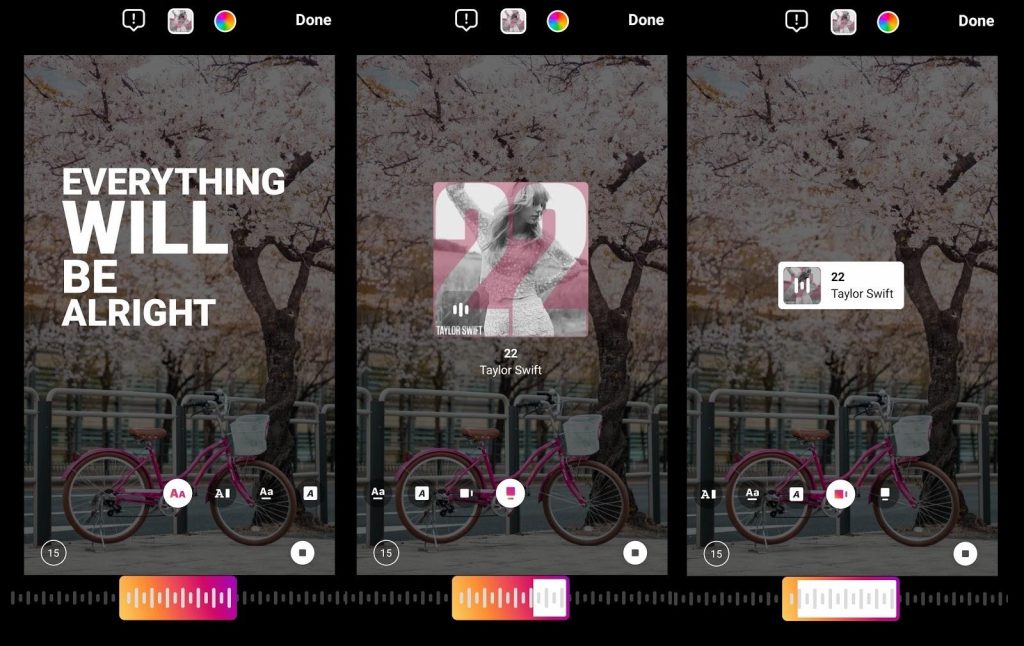 selecting instagram music visual to display