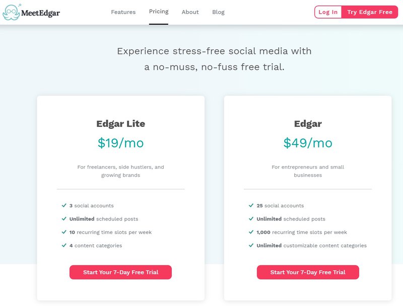 MeetEdgar pricing