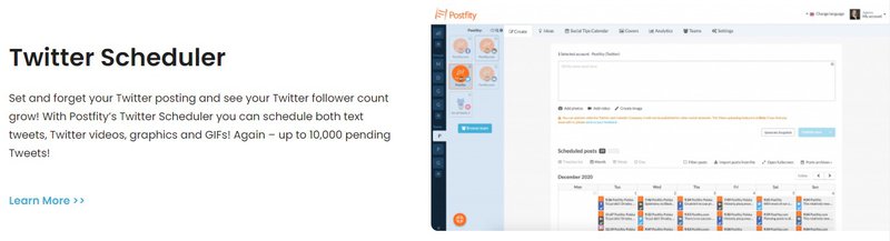 Postfity Twitter scheduler