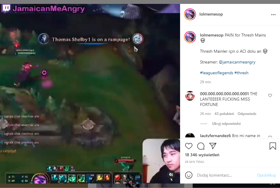 Instagram for gamers example