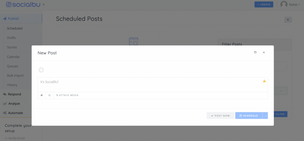 Creating a post with SocialBU