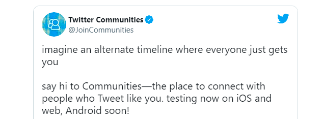 Twitter Community Announcement
