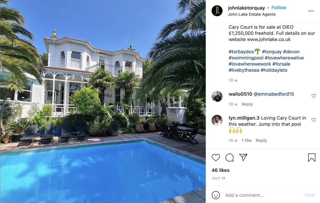 Instagram example social media for real estate