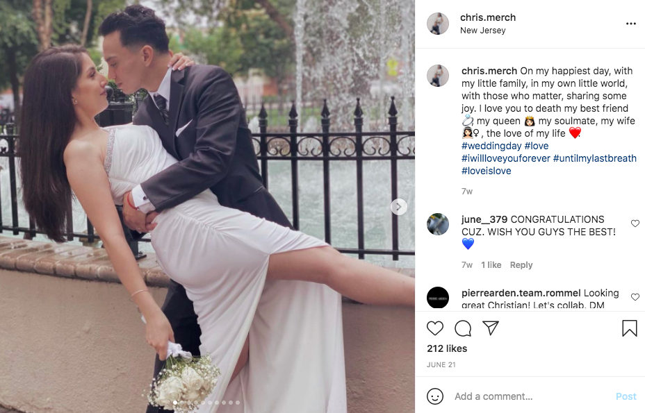 An example of a classic wedding hashtag