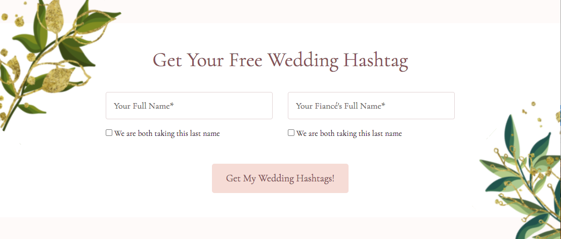 Get your free wedding hashtag