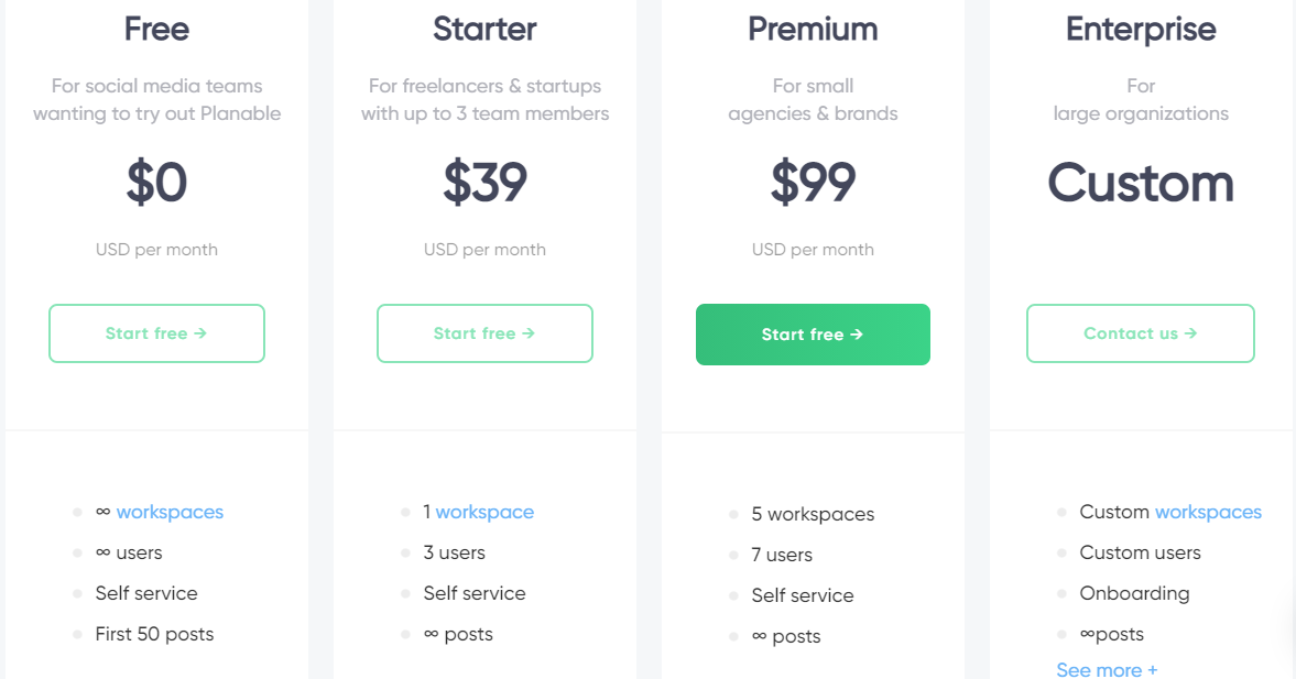 pricing planable 