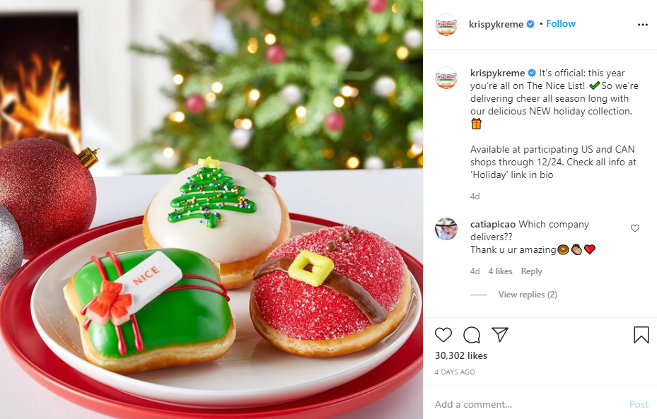 instagram christmas post ideas krispykreme