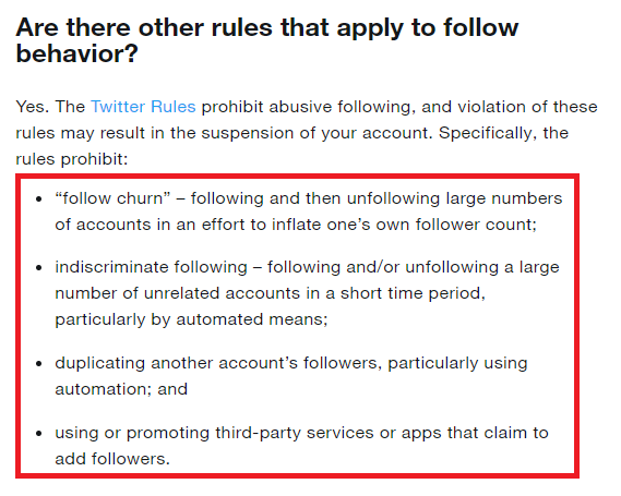 twitter rules on abusive following