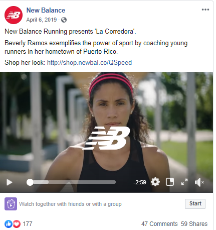 Social media post ideas – New Balance shares an inspiring video story