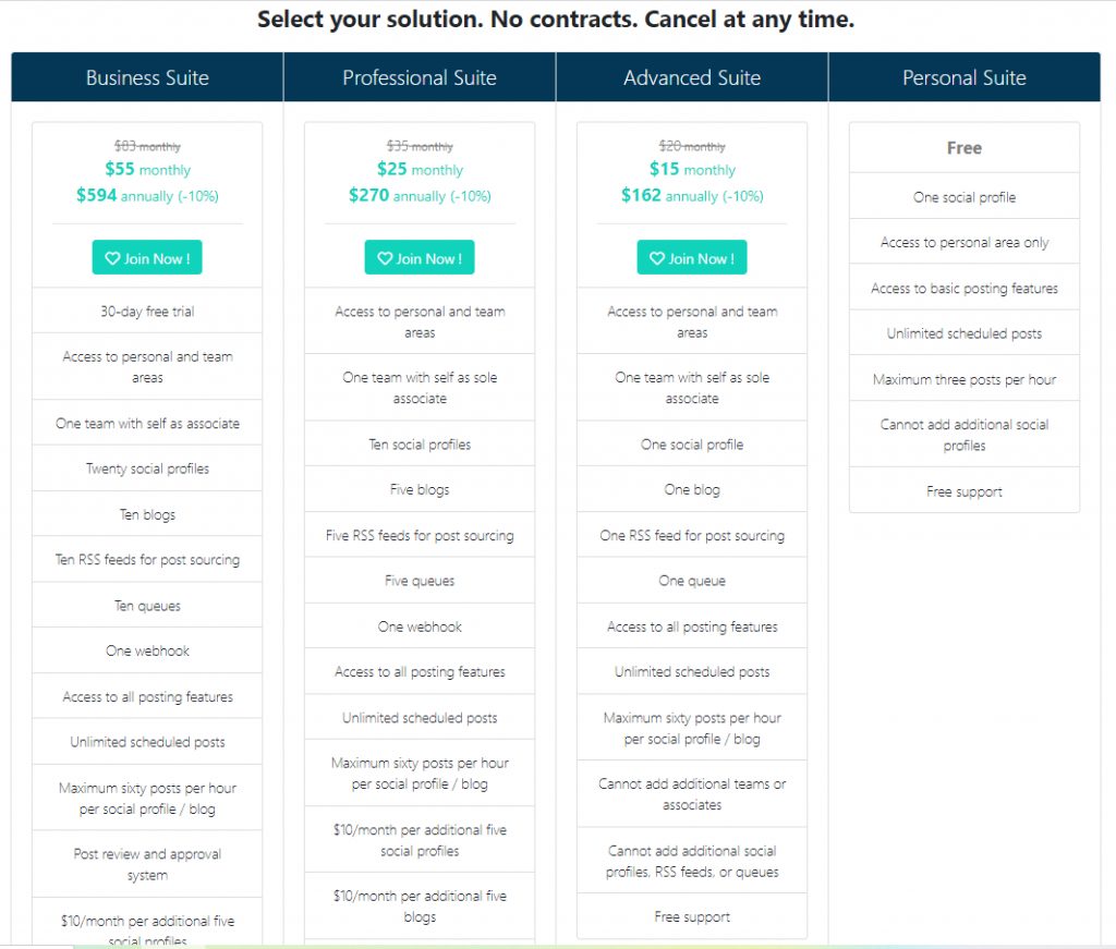 SocialOomph's pricing