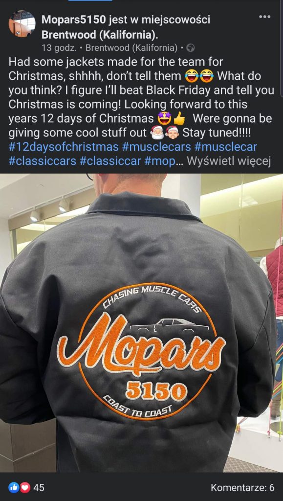 Festive jackets for employees of Mopars5150