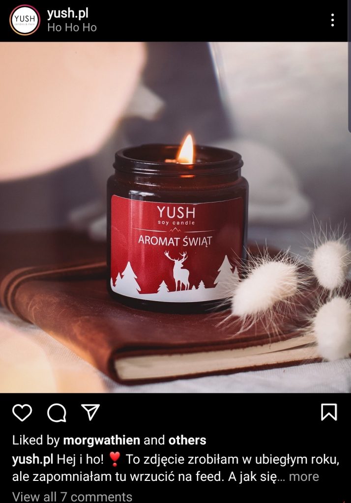 Christmas candle made by @yush.pl